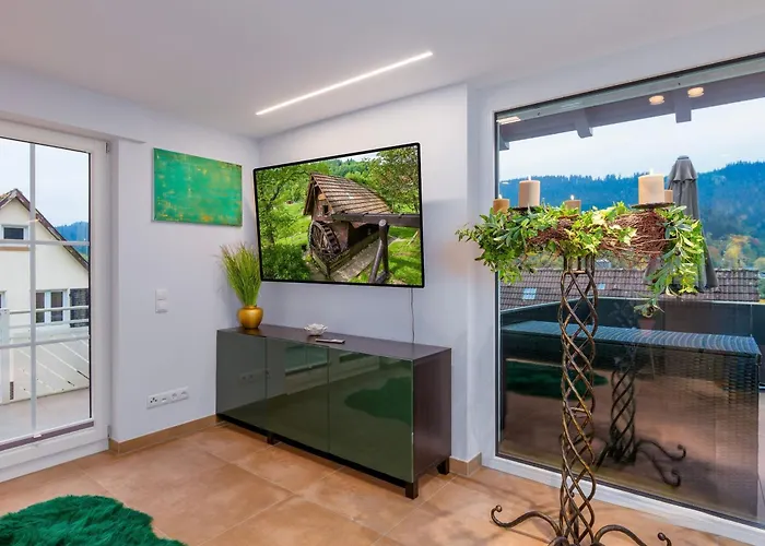 Waldklang Refugium Schwarzwald - Eingezaeunt - Aussen-sauna - Tischkicker - Billard Nyaraló *